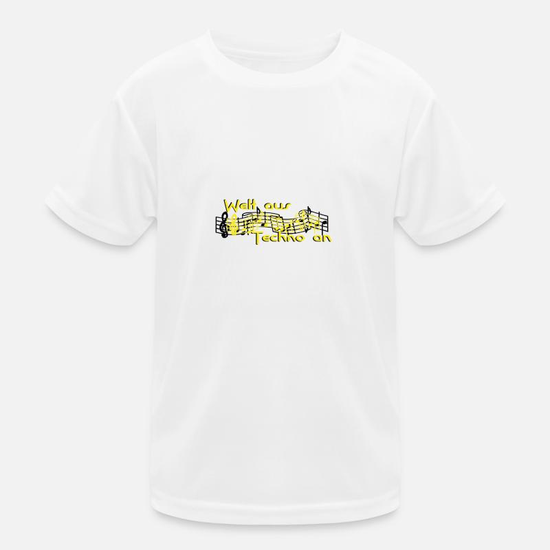 Welt aus Techno an - Kinder Funktions-T-Shirt - Weiß