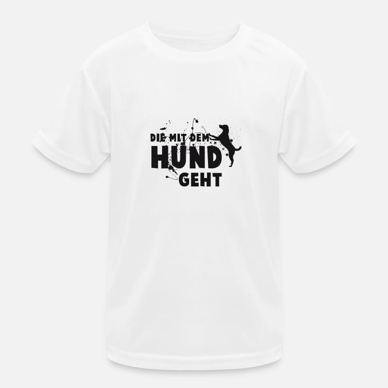 Die mit dem Hund geht - Statement Kinder Funktions-T-Shirt