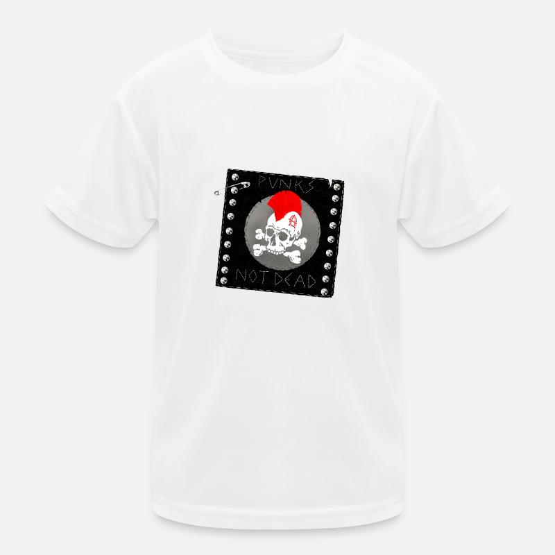 punks pas patch mort - T-shirt sport Enfant - blanc