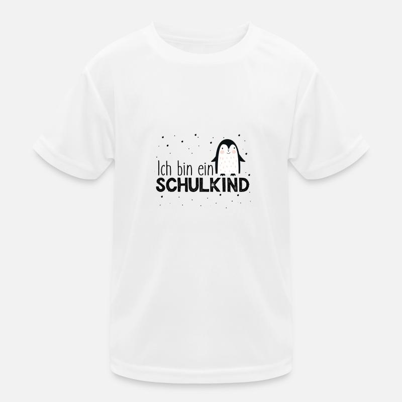 Ich bin ein Schulkind - Erstklässler - Pinguin - Kinder Funktions-T-Shirt - Weiß