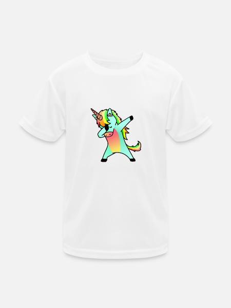 cooles Einhorn - Kinder Funktions-T-Shirt - Weiß