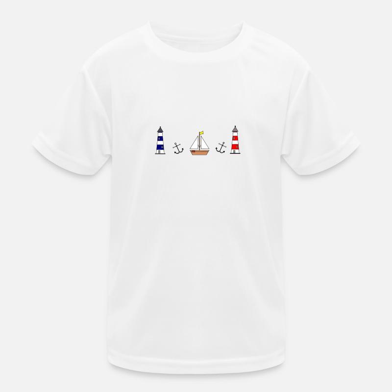 Maritim Leuchtturm Segelboot Anker Kinder Funktions-T-Shirt