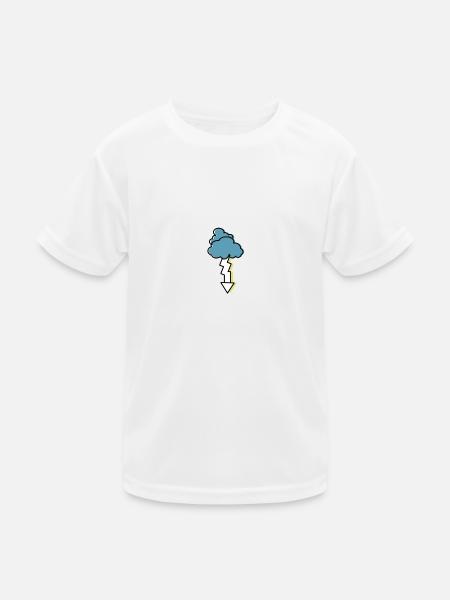 Gewitter - Kinder Funktions-T-Shirt - Weiß - Vorne