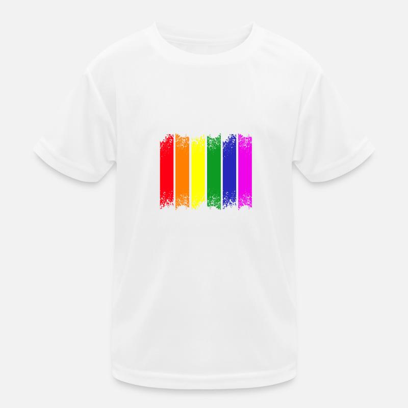 Regenbogenstreifen Pride Kinder Funktions-T-Shirt