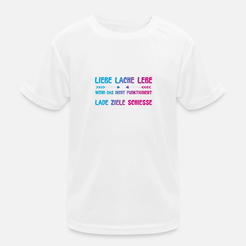 Liebe Lache Lebe lustiger Spruch Kinder Funktions-T-Shirt