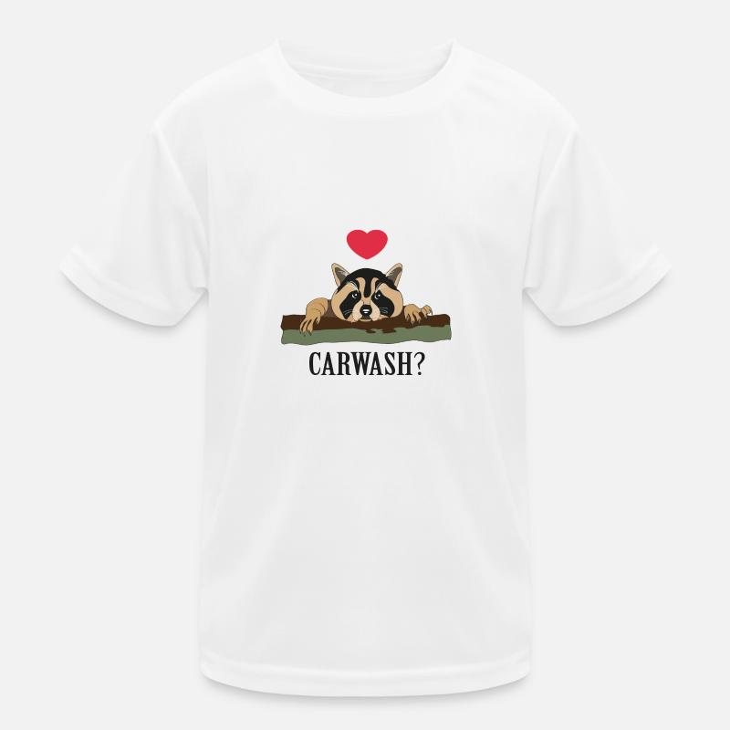 racoon - Kids Functional T-Shirt - white