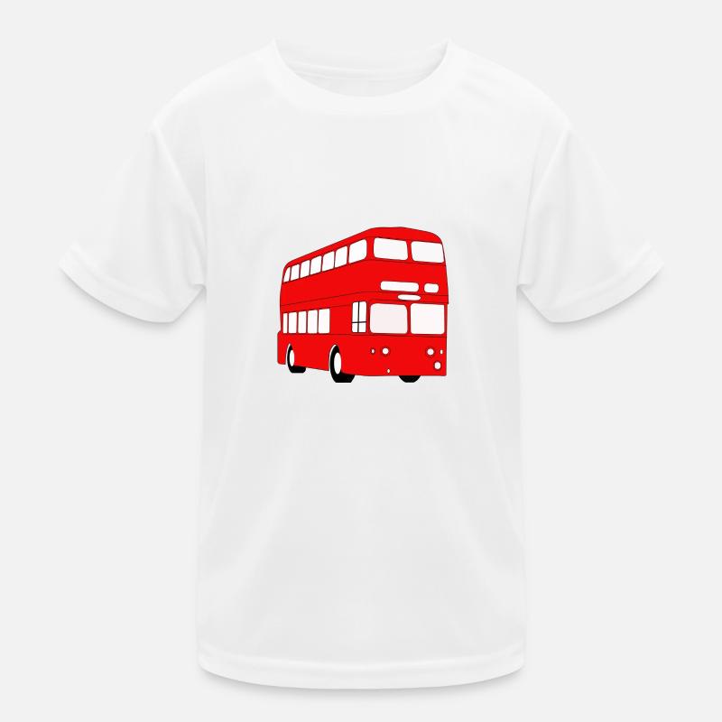 Doppeldecker Bus - Kinder Funktions-T-Shirt - Weiß