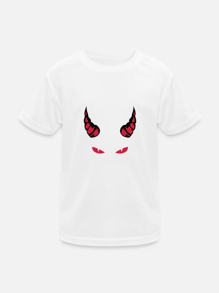 horn devil eye mocking feroce 1910 - Kids Functional T-Shirt - white - Front