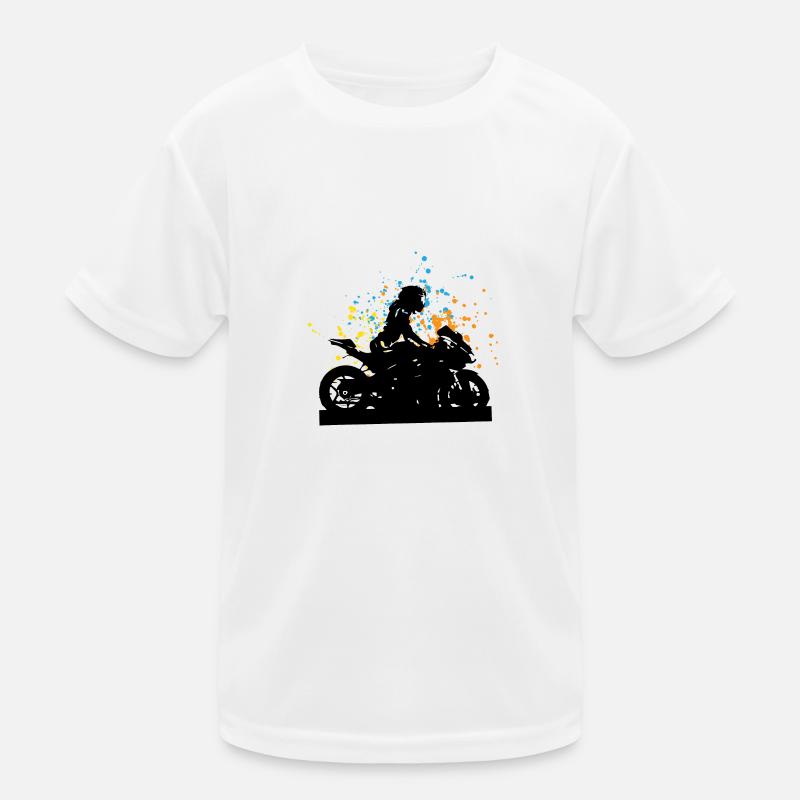 Mädchen Motorradfahrerin Geschenk Kinder Funktions-T-Shirt