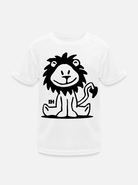Löwe - Kinder Funktions-T-Shirt - Weiß