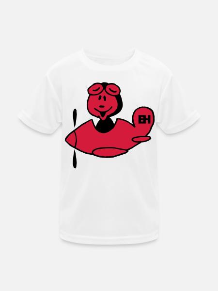 Red Airplane, Two-Color Design - Kids Functional T-Shirt - white