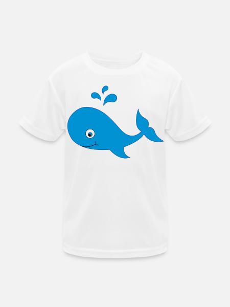 wal - Kinder Funktions-T-Shirt - Weiß - Vorne