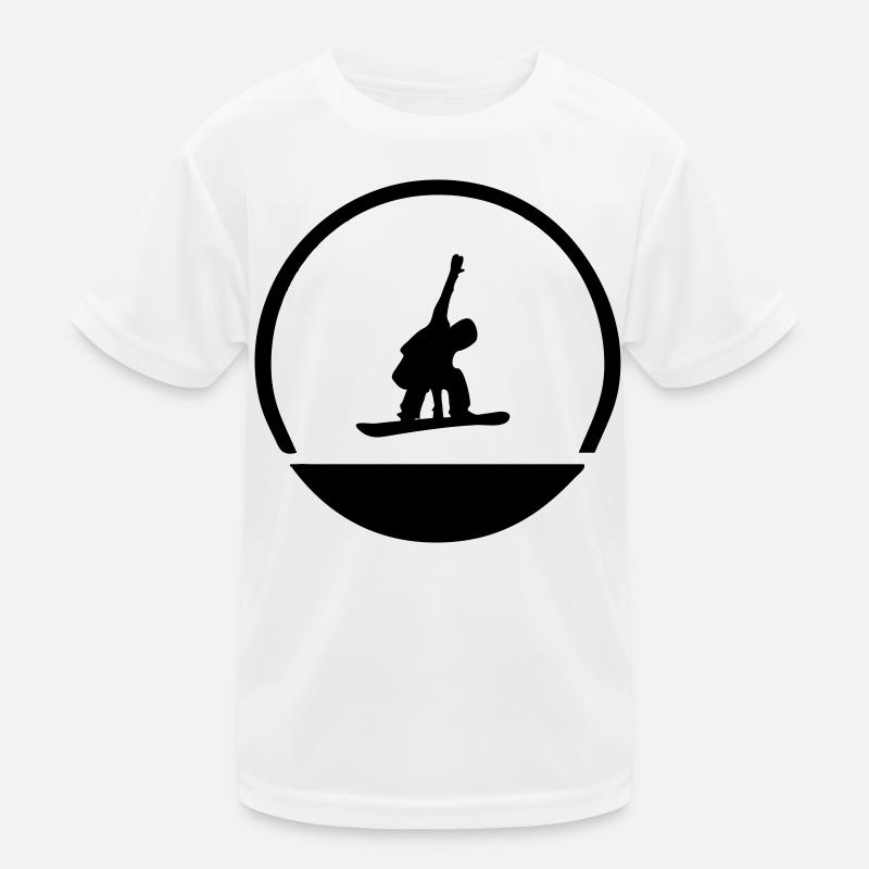 Snowboarder Emblem Kinder Funktions-T-Shirt
