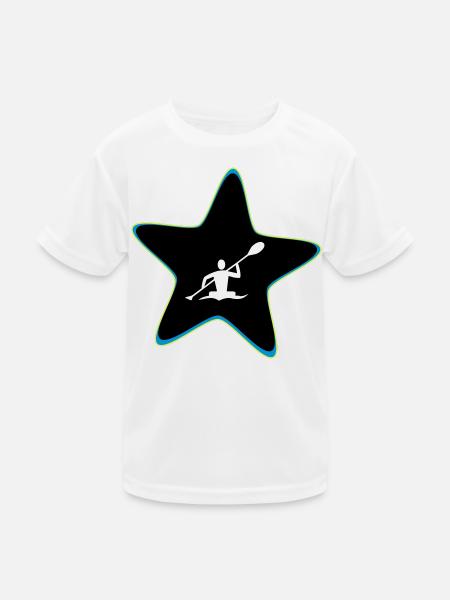 Kajak Stern - Kinder Funktions-T-Shirt - Weiß