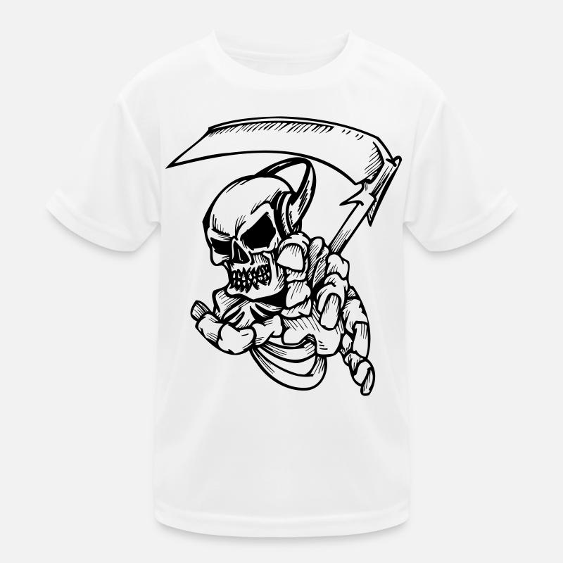 Skelett mit Sense Kids Functional T-Shirt