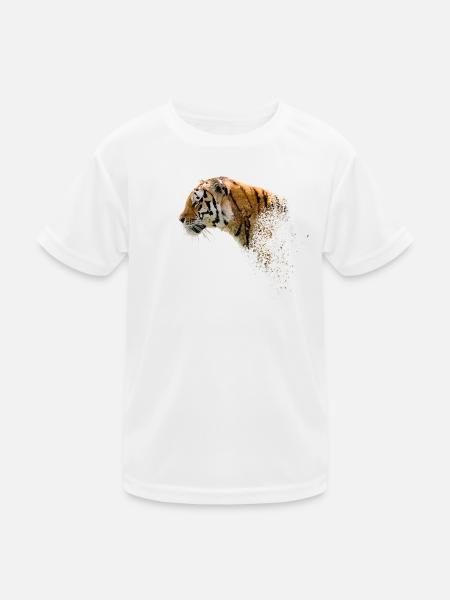 Tiger - Kinder Funktions-T-Shirt - Weiß
