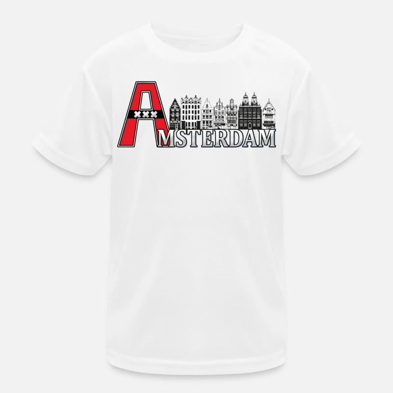 Amsterdam with a large A Kids Functional T-Shirt