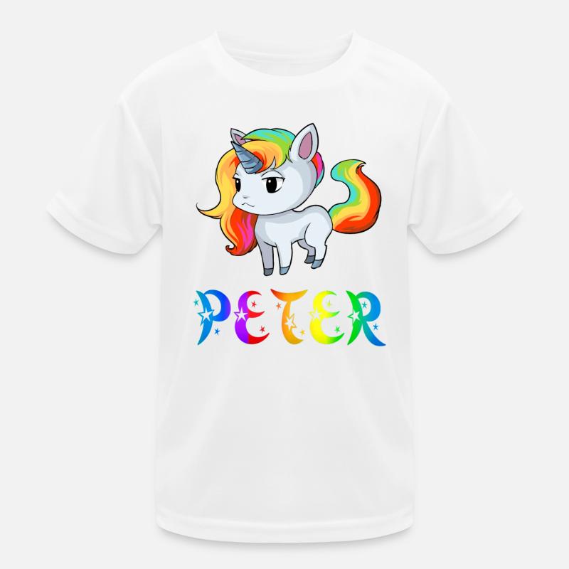 Einhorn Peter Kinder Funktions-T-Shirt
