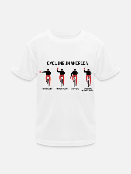 cycling in america - Kinder Funktions-T-Shirt - Weiß - Vorne