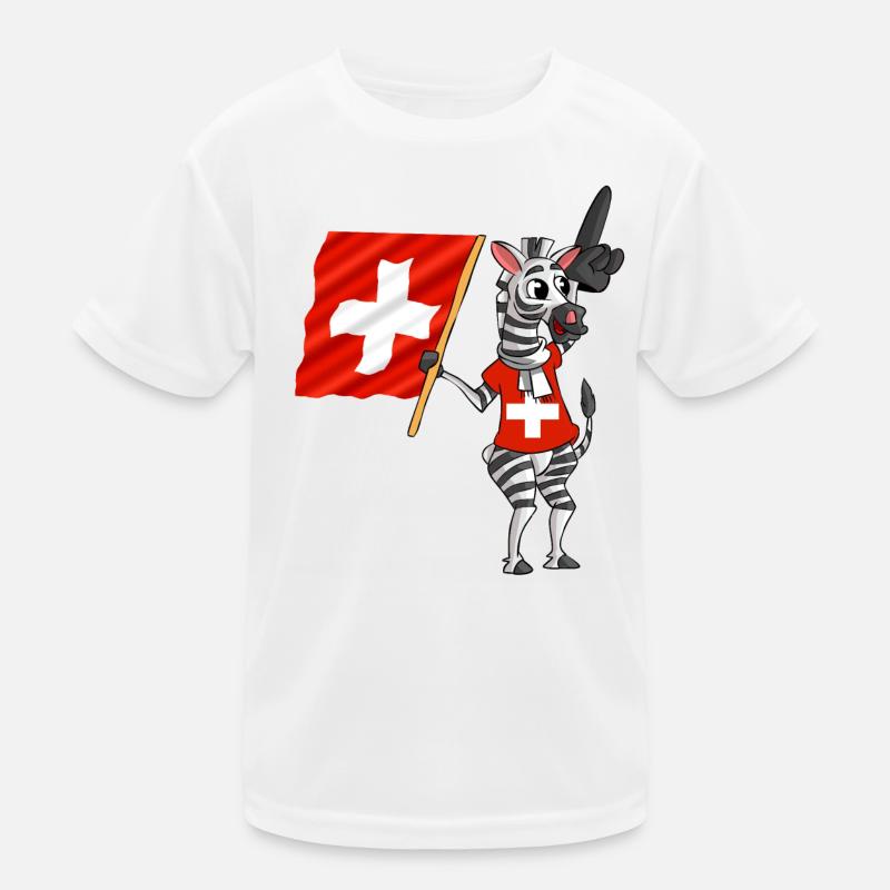 Schweizer Zebra Kinder Funktions-T-Shirt