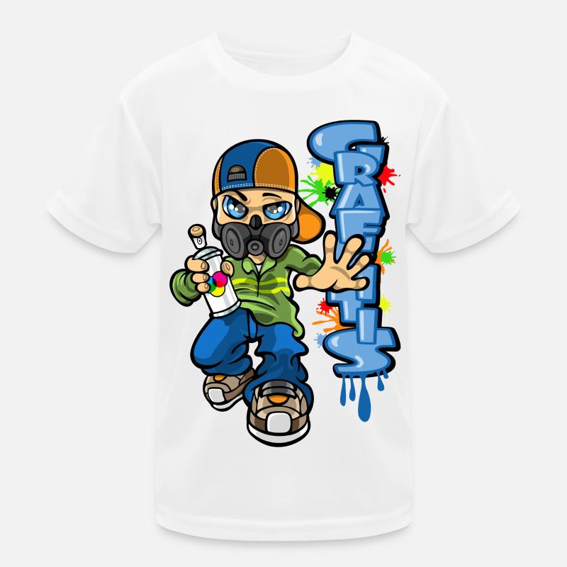 B-boy and graffiti Kids Functional T-Shirt