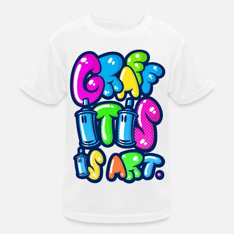 Graffitis is art multicolors Kinder Funktions-T-Shirt