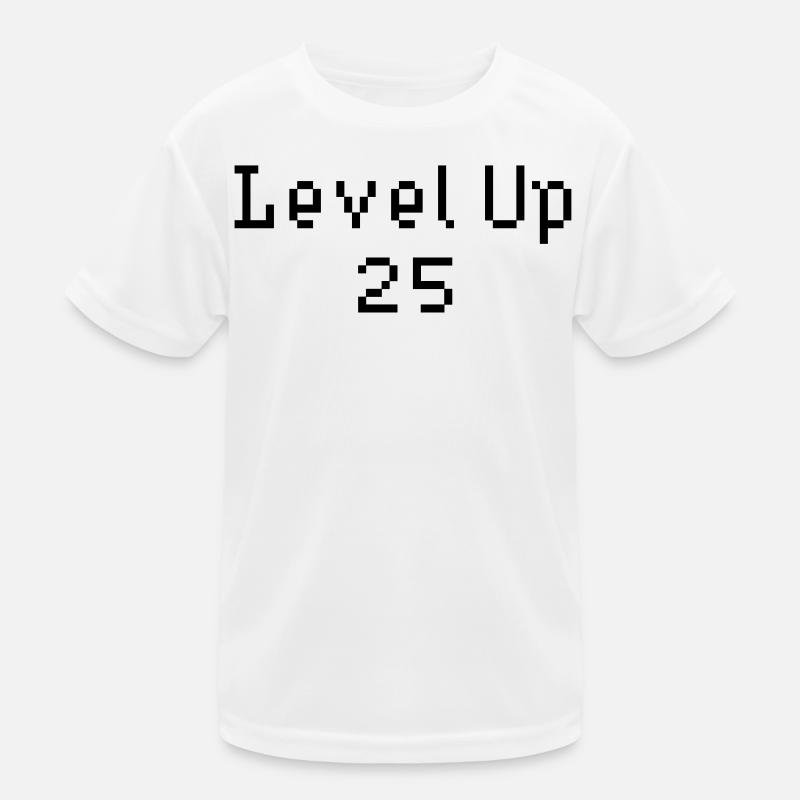 Level Up - 25. Geburtstag Kinder Funktions-T-Shirt