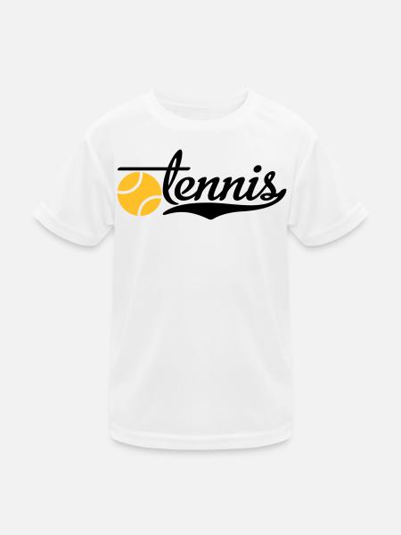 Tennis - Kinder Funktions-T-Shirt - Weiß - Vorne