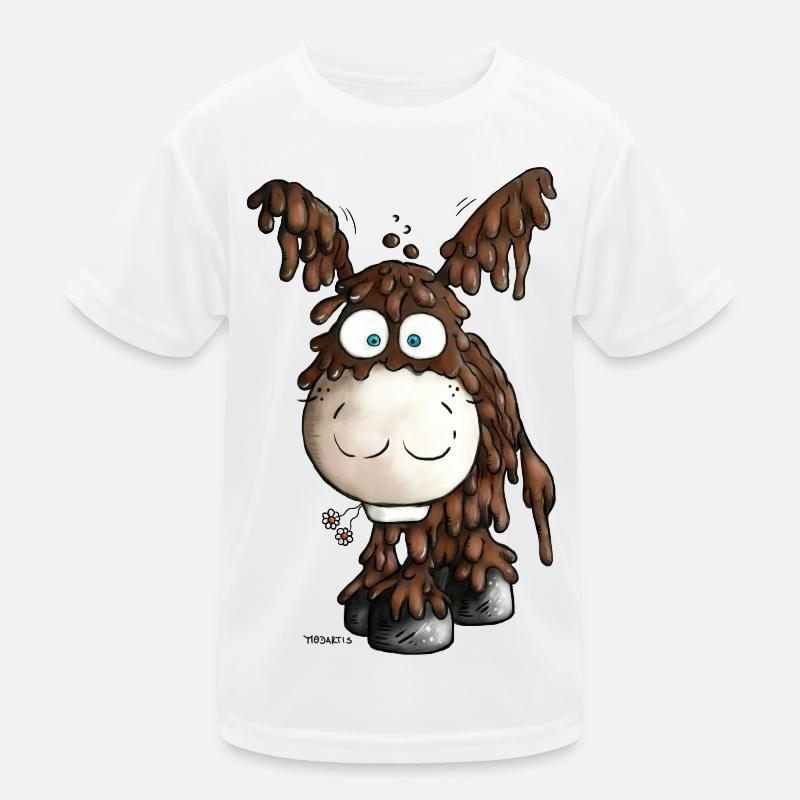 Drolliger Poitou Esel - Eselchen - Kinder Funktions-T-Shirt - Weiß