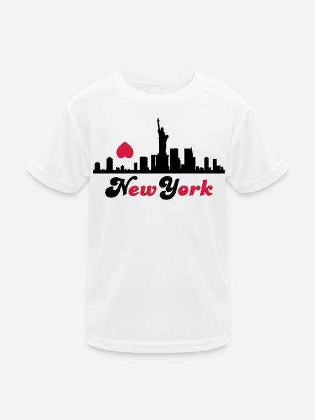new york - Kinder Funktions-T-Shirt - Weiß - Vorne