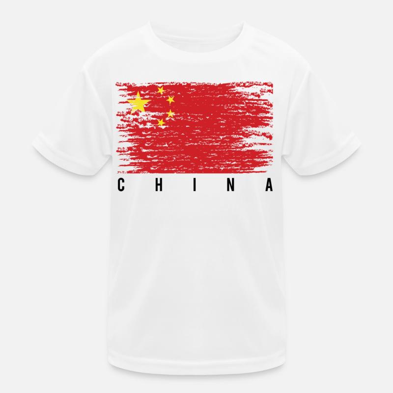 Drapeau chinois pinceau T-shirt sport Enfant