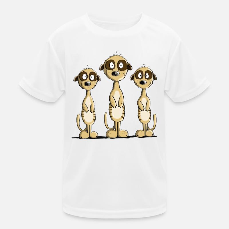 Drei Erdmännchen I Comic Geschenk I Fun Tiermotiv Kinder Funktions-T-Shirt