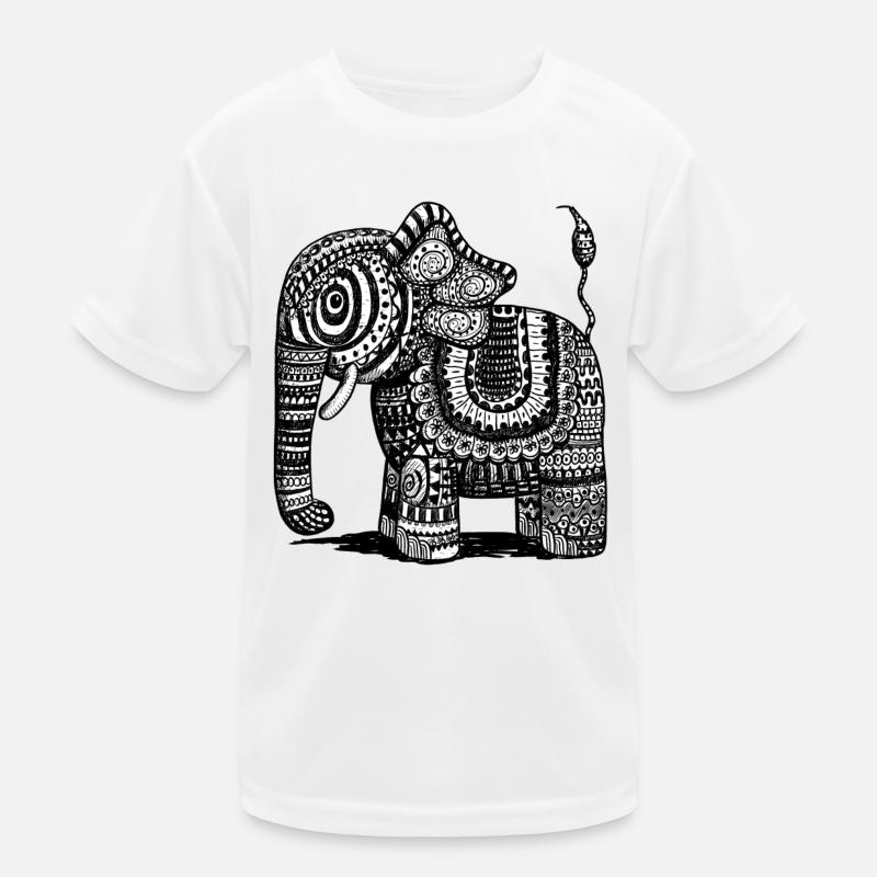 Power Elephant With Pattern I India I Gift Ethno Kids Functional T-Shirt