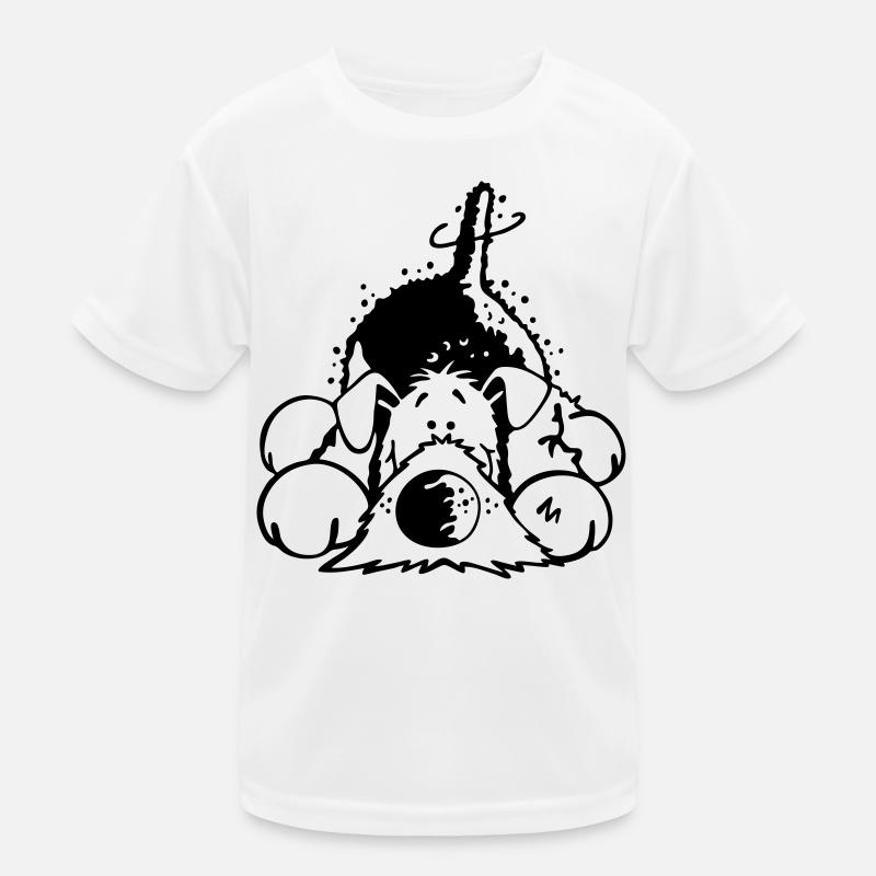 Verträumter Airedale Terrier Kinder Funktions-T-Shirt