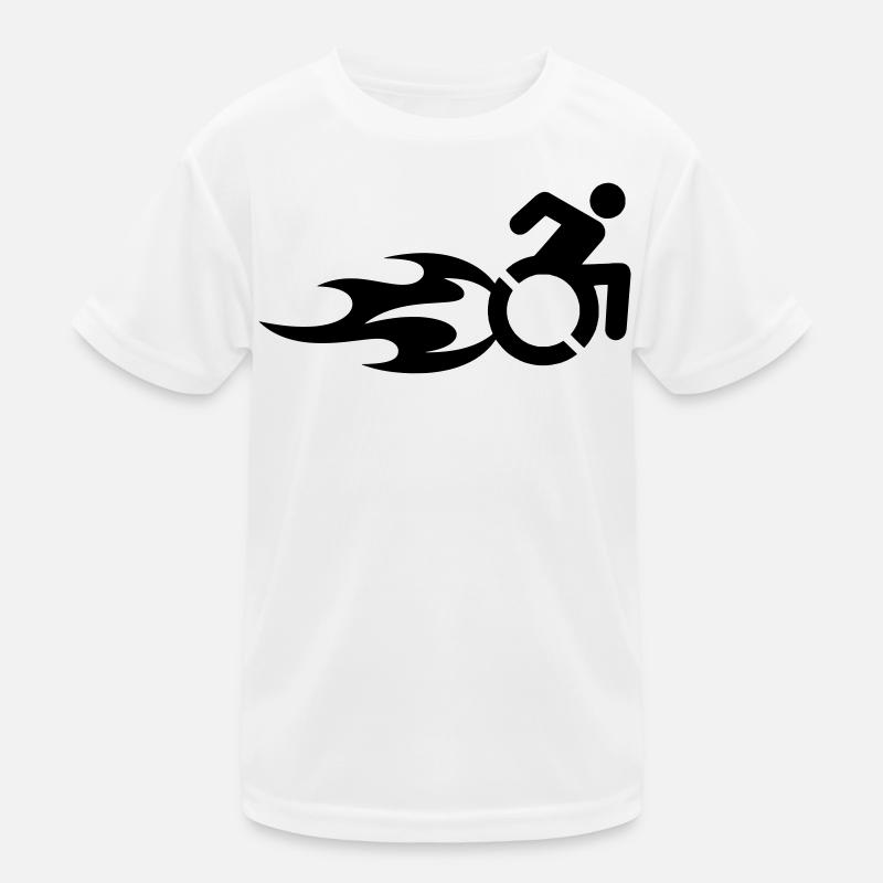 Rollstuhlfahrer mit Flammen # Kinder Funktions-T-Shirt