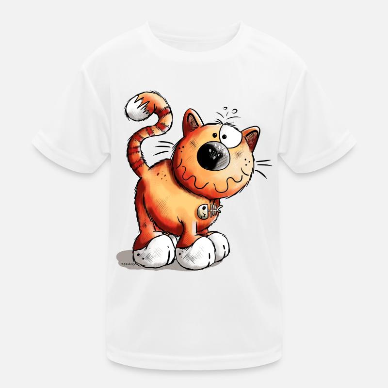 Abenteuerlustige Katze Kinder Funktions-T-Shirt