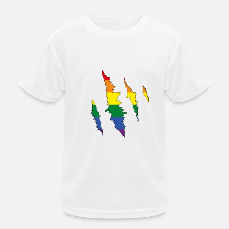 Rainbow Claw Scratch Trace Kids Functional T-Shirt