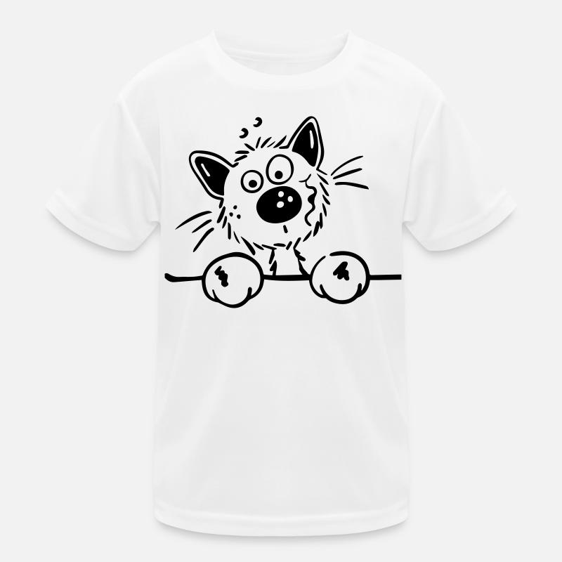 Neugierige Katze Kinder Funktions-T-Shirt