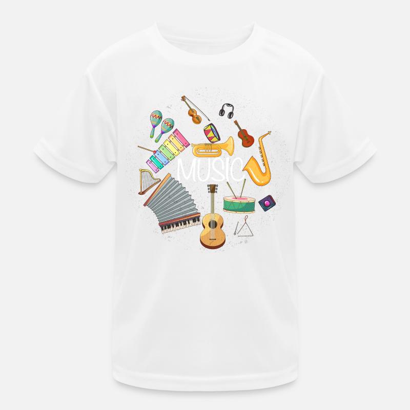 Music Instruments Circle Art Kids Functional T-Shirt