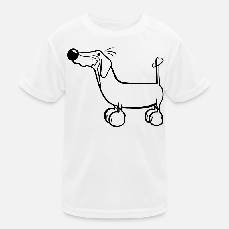 Der Dackel - Kinder Funktions-T-Shirt - Weiß