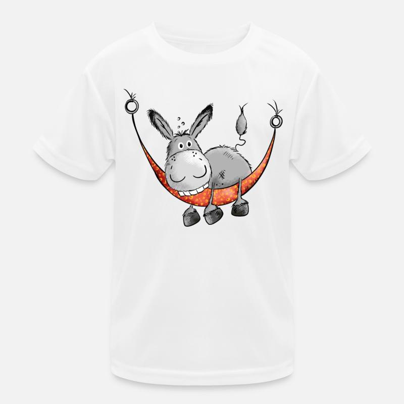 Relaxing Donkey - Comic - Cartoon Kids Functional T-Shirt