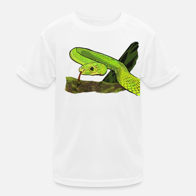 Serpent vert brillant dans la jungle T-shirt sport Enfant