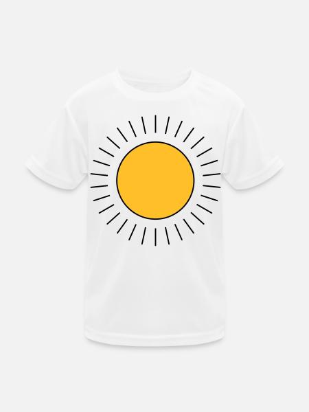Sonne - Kinder Funktions-T-Shirt - Weiß - Vorne