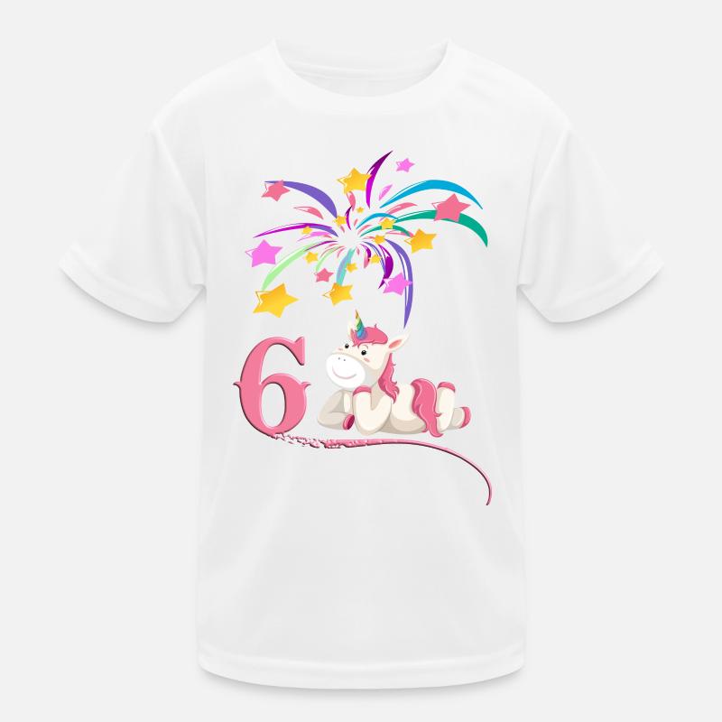 6e anniversaire - licorne avec feux d'artifice T-shirt sport Enfant