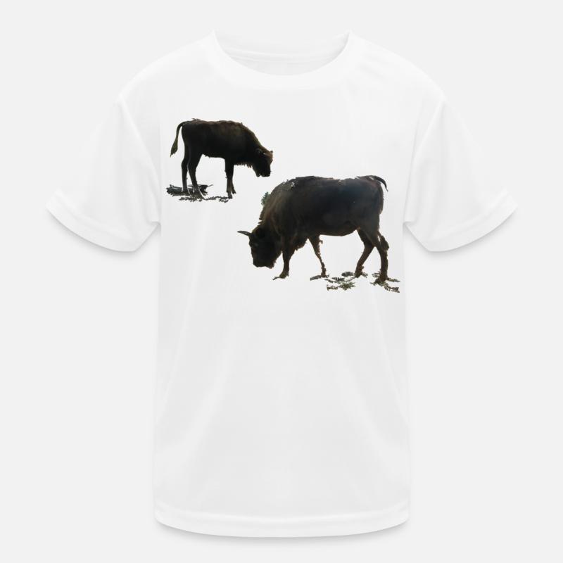 Bison with young animal Kids Functional T-Shirt