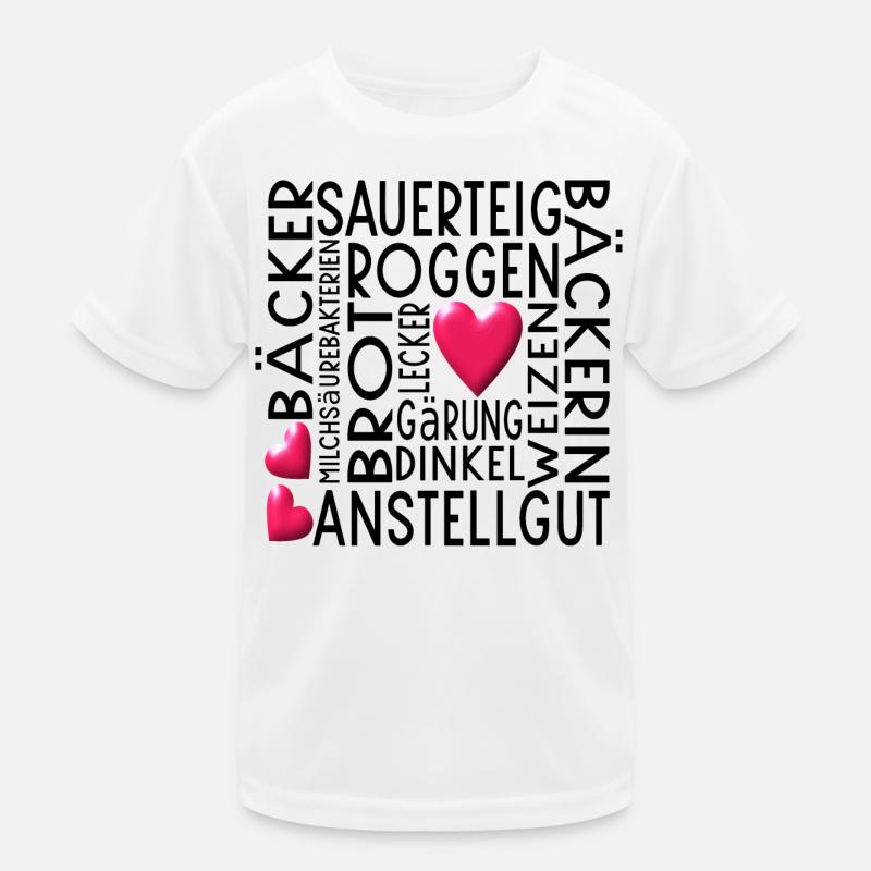 HOBBYBÄCKERIN SAUERTEIG FÜTTERN BROT BACKEN TEIG - Kinder Funktions-T-Shirt - Weiß