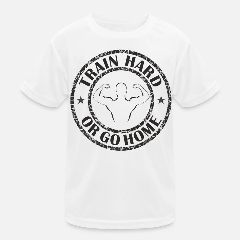 Trainiere hart oder geh nach Hause Kinder Funktions-T-Shirt
