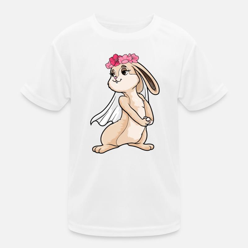 bunny bride veil wedding Kids Functional T-Shirt