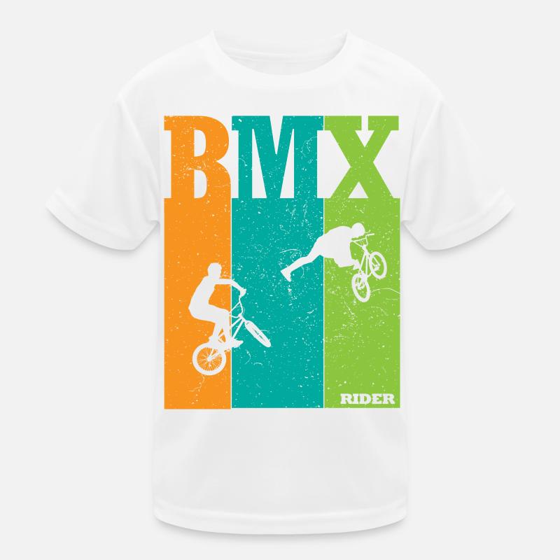 BMX Farbblock Rider Silhouetten Kinder Funktions-T-Shirt