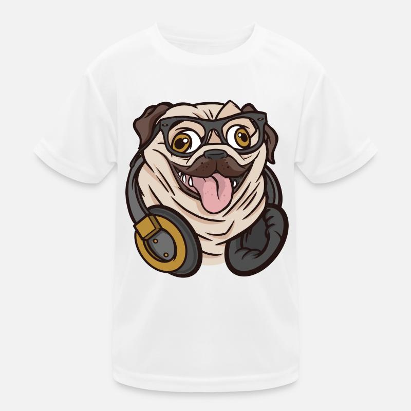 Hipster Pug Kids Functional T-Shirt